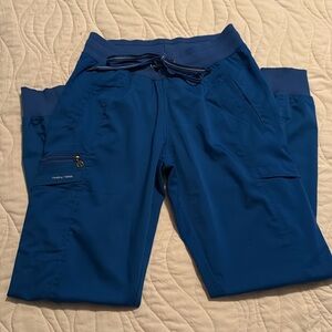 Womens Healing Hands Scrub Joggers Size XS Royal